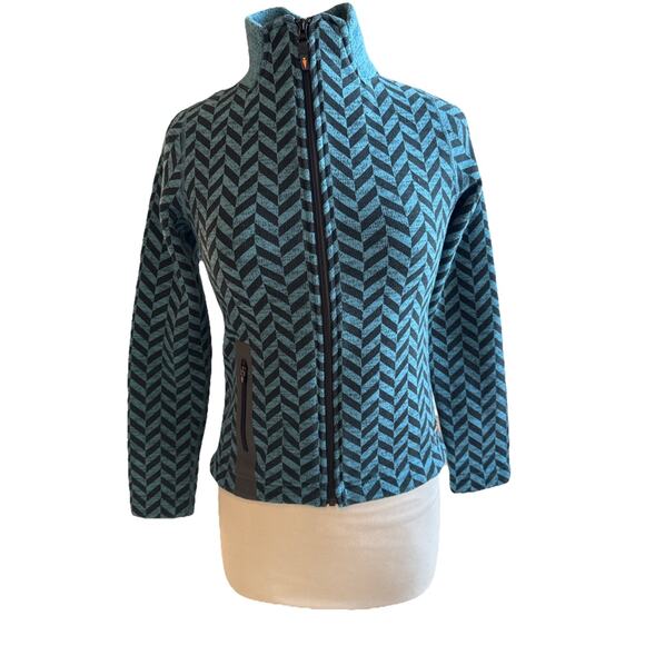 Kerrits Flip Tail Equestrian Riding Jacket Womens Sz XL Turquoise Herringbone
